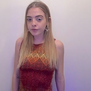 Bohemian maxi slit dress